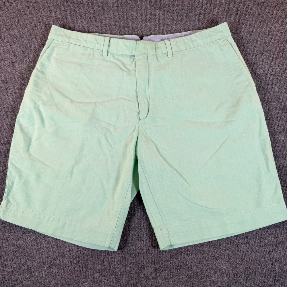 Polo Ralph Lauren Mens Mint Green Oxford Cotton Flat Front‎ Chino Shorts Size 38